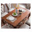 Table de salle à manger rectangulaire de style américain en bois massif de luxe léger et rétro-1777857003