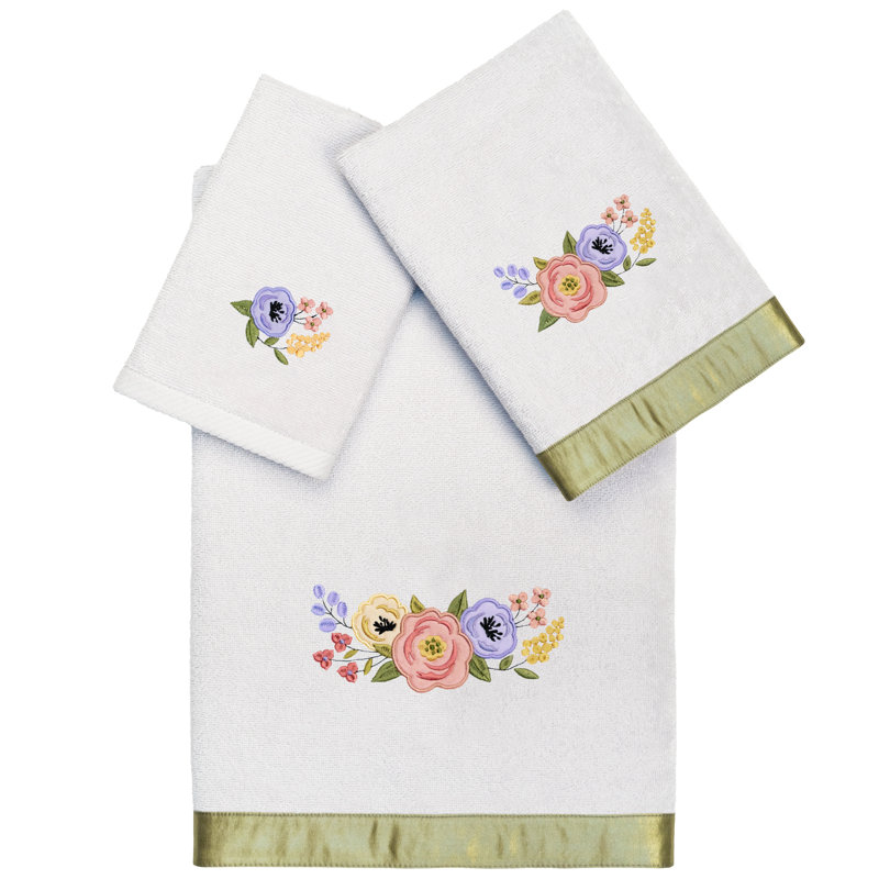 3 Piece Turkish Cotton Towel Set, Silver
