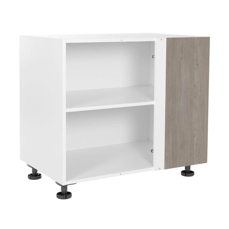 Quick Assemble Modern Style with Soft Close Blind Corner Base Kitchen Cabinet, Grey Nordic