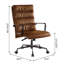 Chaise de bureau, cuir fleur Loritta