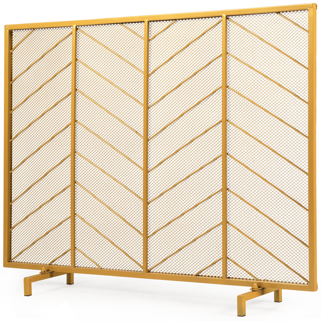Corcoran Single Panel Wrought Steel Fireplace Screen