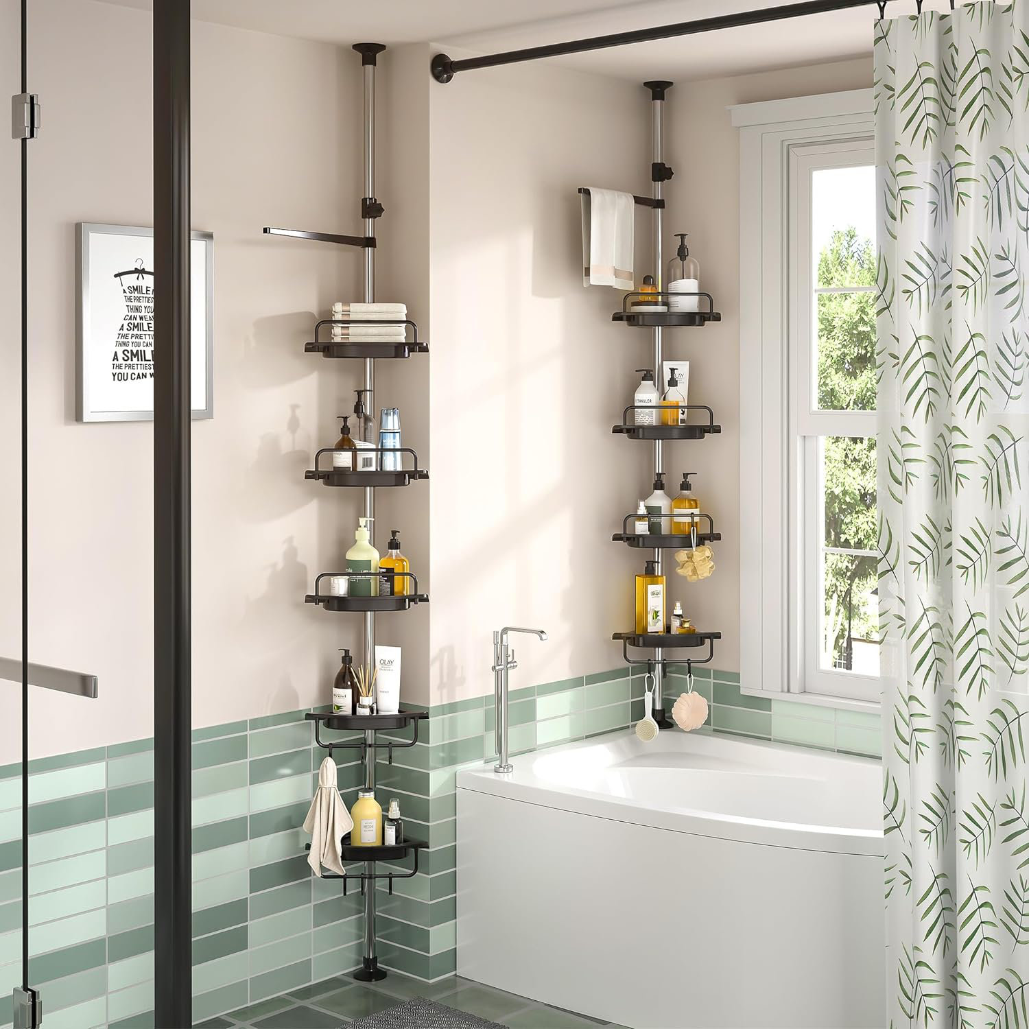 Hokku Designs Yeshi Tension Pole Stainless Steel Shower Caddy Wayfair