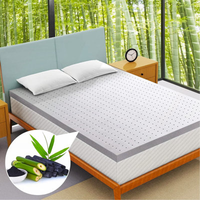 Surmatelas, surmatelas en mousse viscoélastique imprégnée de gel pour un sommeil rafraîchissant, soulagement de la pression, certifié Certipur-US