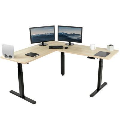 Adjustable Height Modular L-Shaped Steel Standing Desk