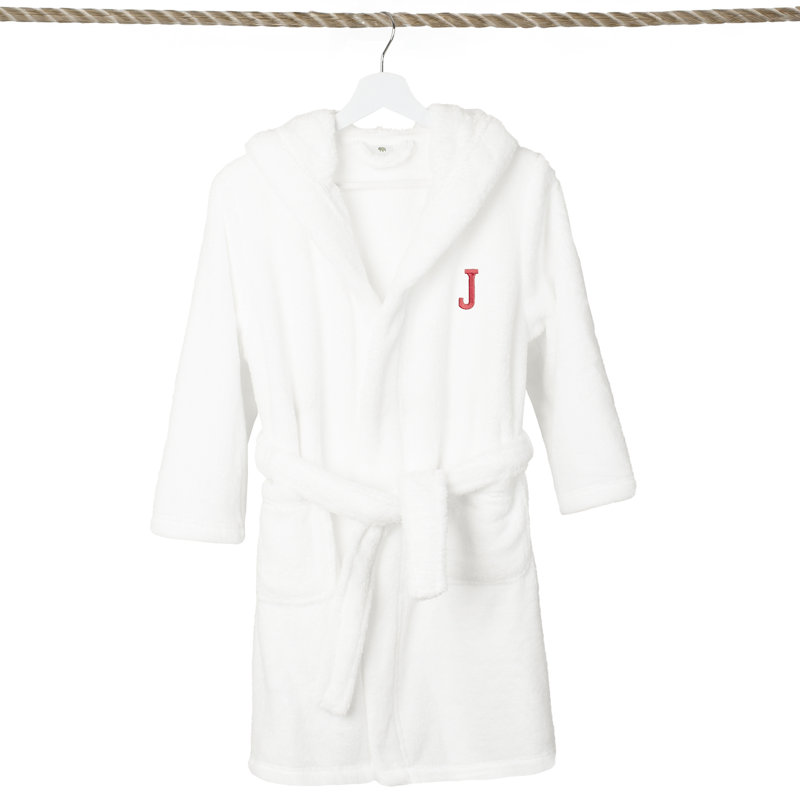 Peignoir à capuche double 100% polyester personnalisé, M, J, Rouge