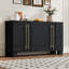 Buffet avec rangement, buffet en bois avec tablettes réglables et poignées dorées pour la cuisine, la salle à manger et le salon