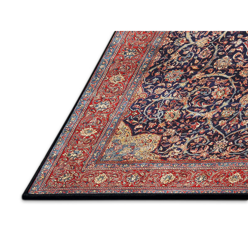 Tapis décoratif bleu oriental/bleu marine/beige addora, Rectangle 2 pi x 3 pi