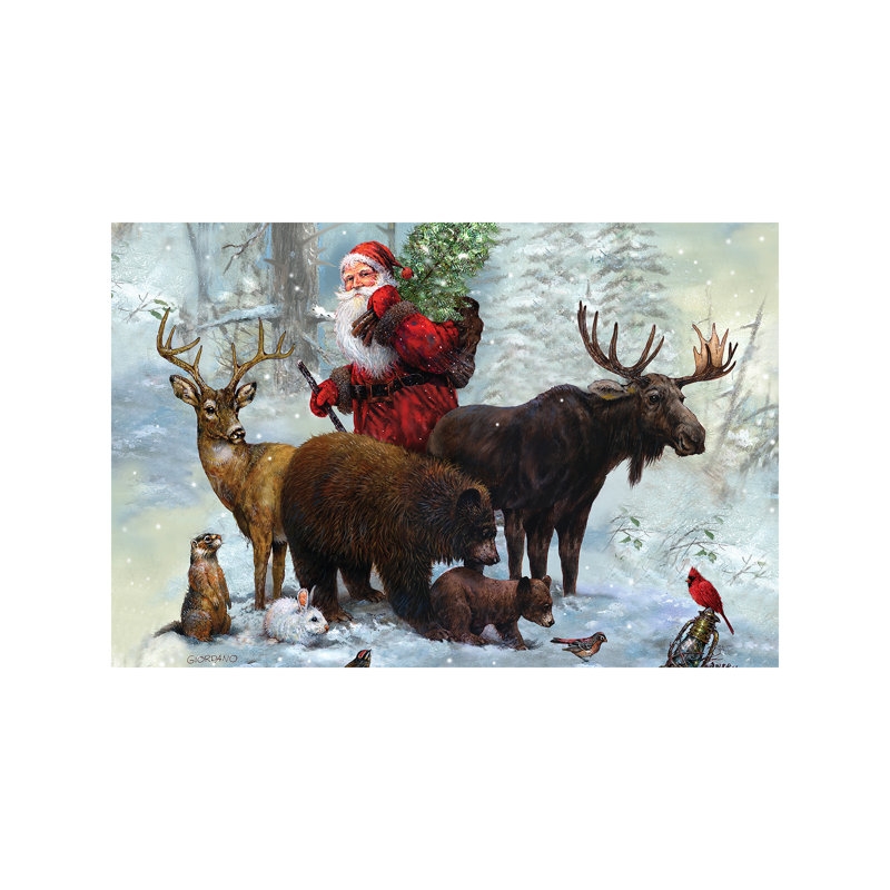 Santa's Best Friends - Wrapped Canvas Painting, 30.48cm H x 45.72cm W x 1.91cm D