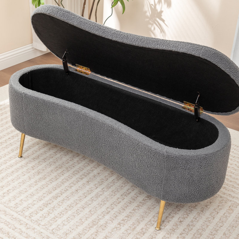 Kaybree Upholstered Storage Bench, Gray