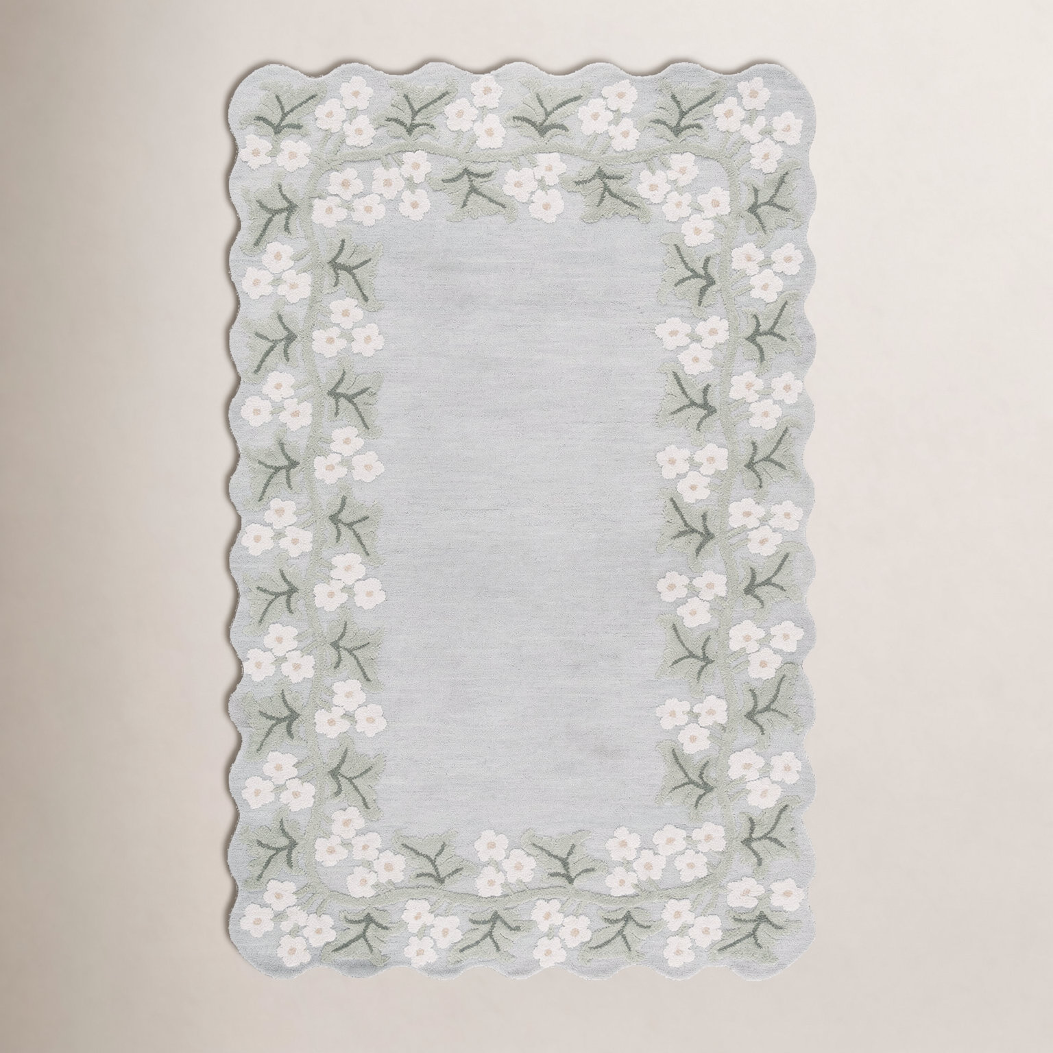 Hand-Tufted Wool Floral Rug, Rectangle 8' x 10'