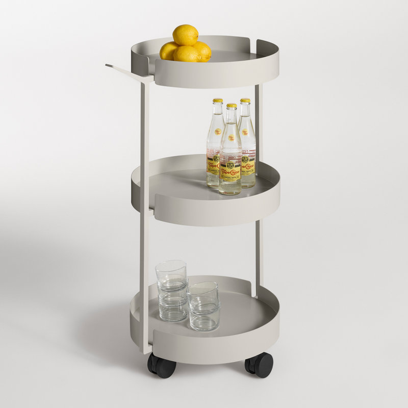 Scoots McGee Powder Coated Steel Bar Cart, Putty, Putty