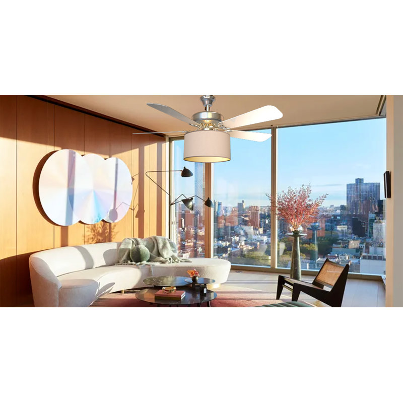 Ceiling Fan Linen Shade 8"D x 15" Dia. (Everything Needed In 1 Box), Golden Mocha