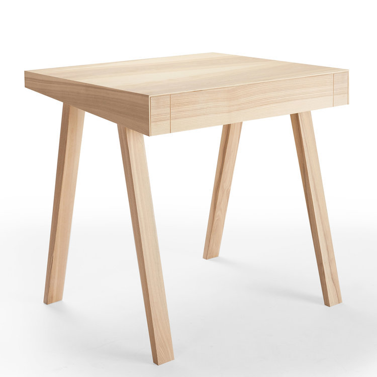 Avice Solid Wood Writing Desk, 70cm H x 80cm W x 76cm D, Lithuanian Ash