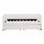 Lit de jour simple rembourré - Dossier ergonomique 2 tiroirs, beige (aucun sommier requis, support solide)