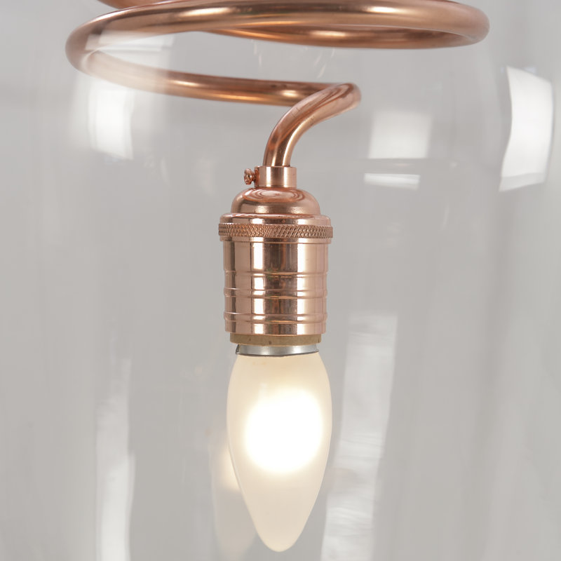 Luminaire suspendu en forme de cloche à 1 lumière Oakland Kelly Hoppen, Cuivre