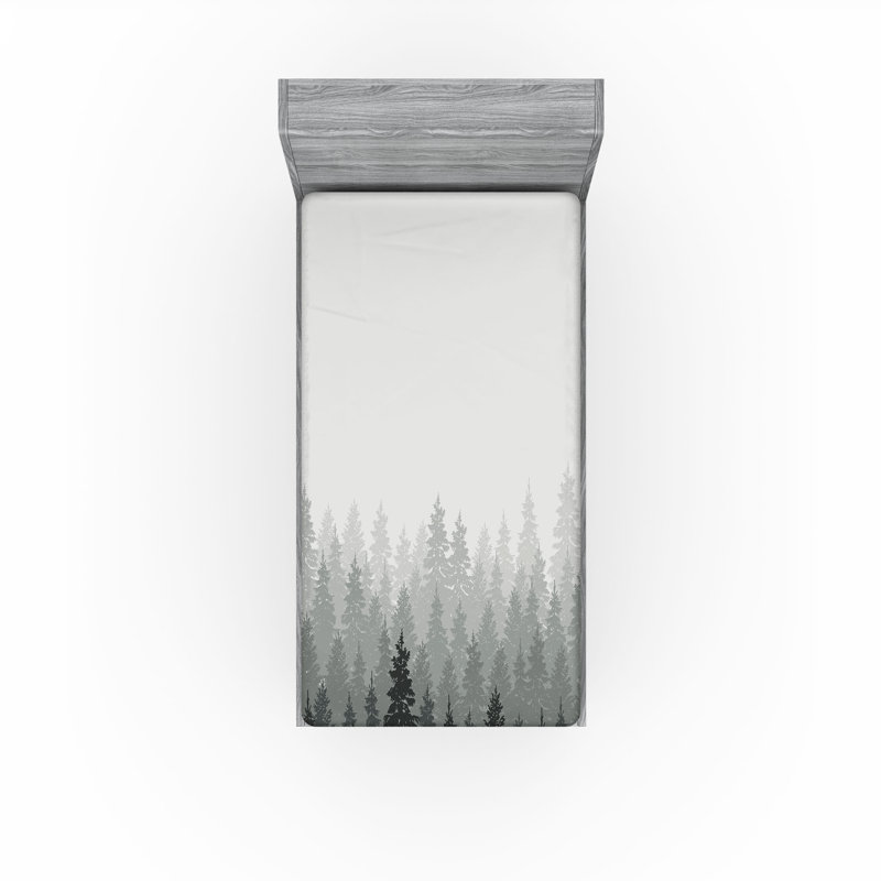 Ensemble de 2 draps-housse Ambesonne Forest Wilderness, Drap-housse de taille simple