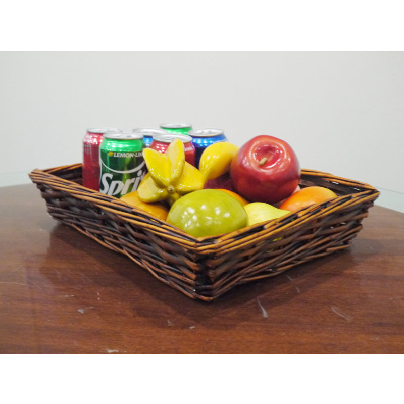 Panier en saule naturel, H 4 po x l 10 po x P 14 po