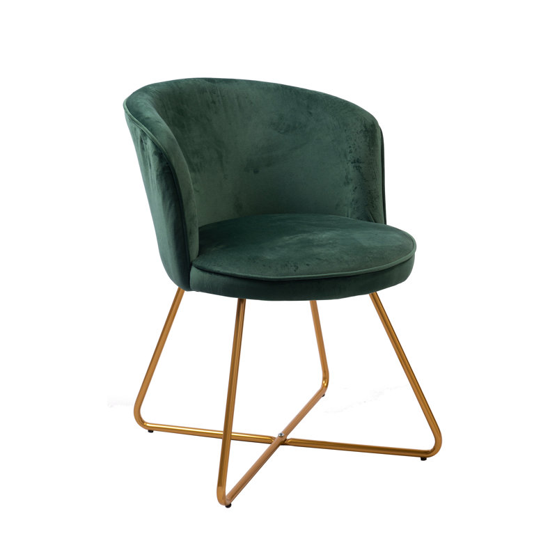 18.91'' H Velvet Upholstered Armchair, Green, 2