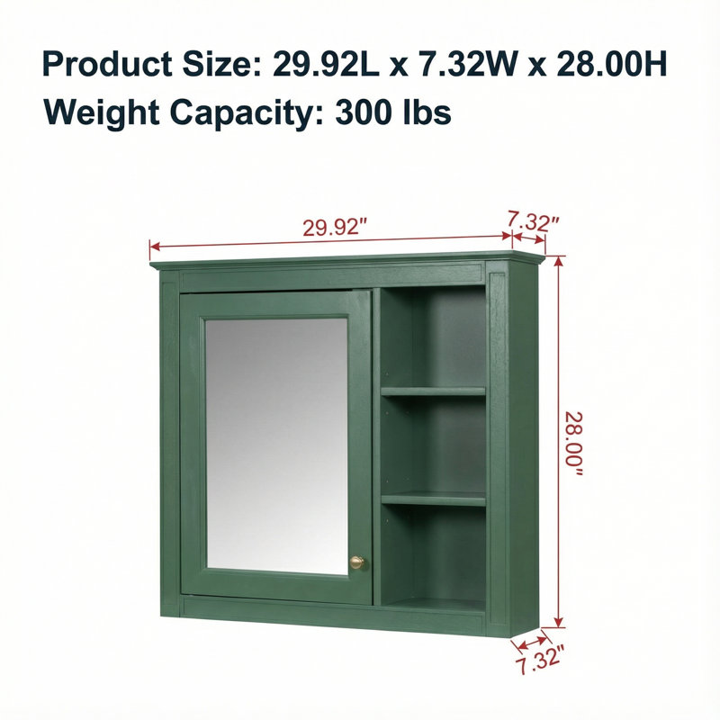 Armoire de salle de bain murale Mizani, Vert