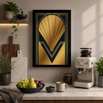 Sunburst Art Deco - Wrapped Canvas
