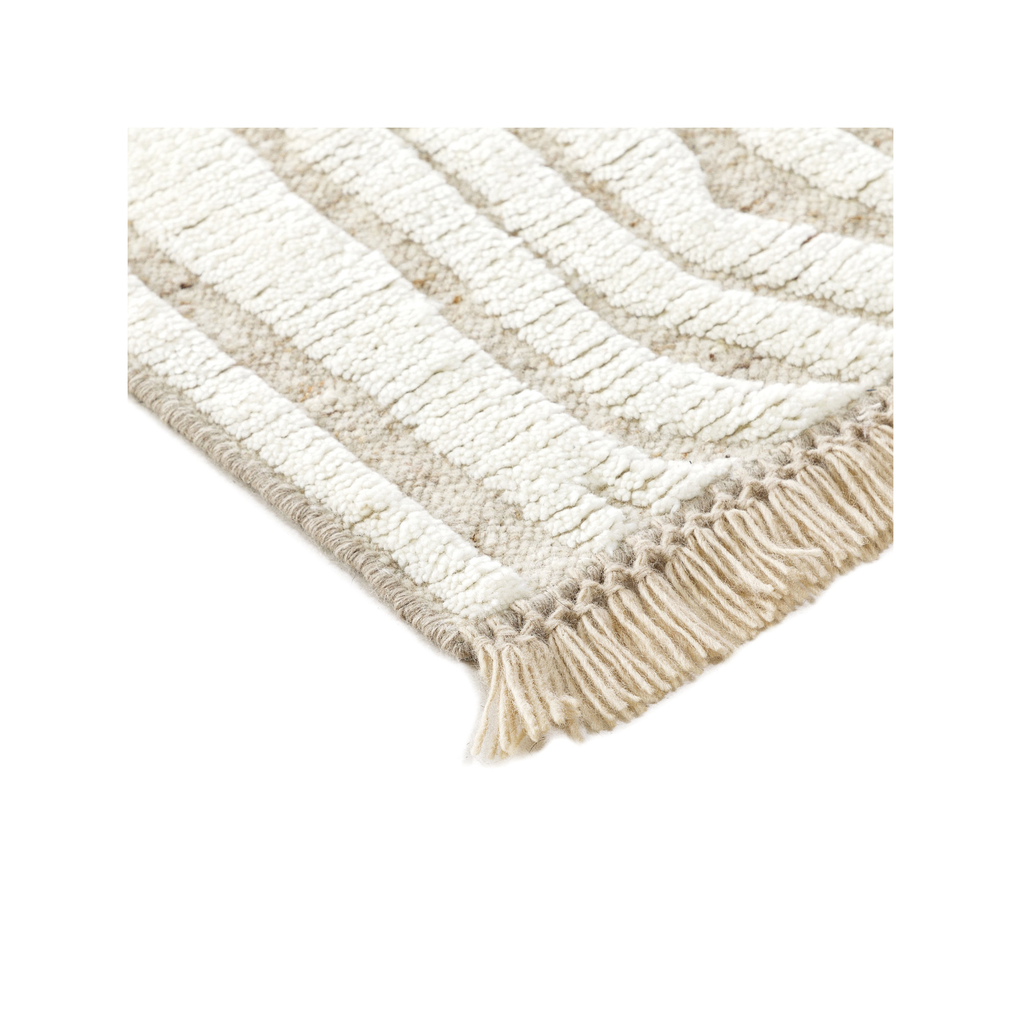 Drift Rug: Naturalist Hand Knotted - Flatweave Rug in White/Natural, Runner 2'6" x 8'