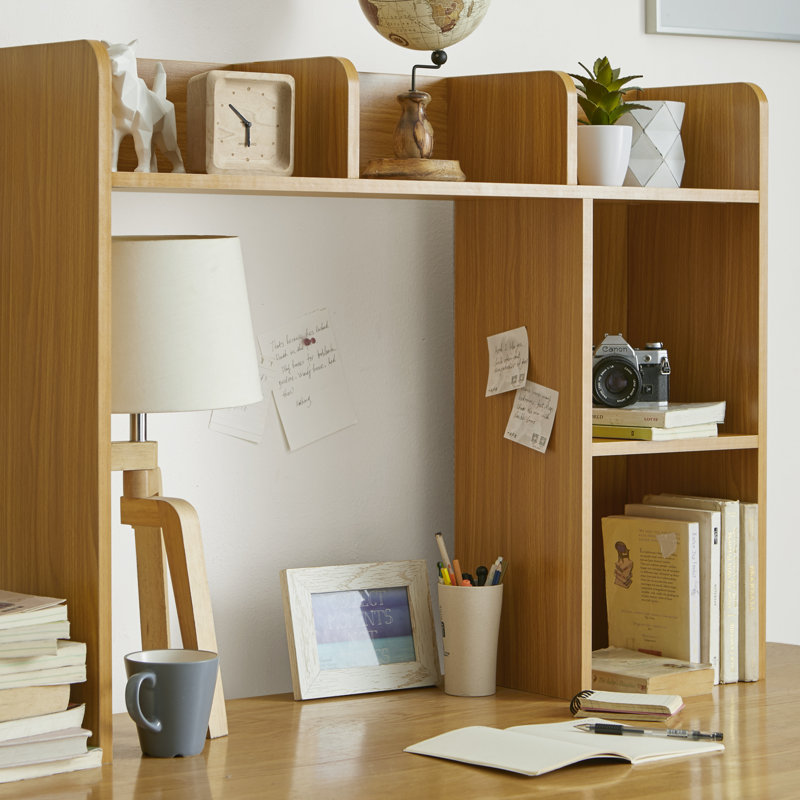 Classic Desk Bookshelf with Cubby, Beech