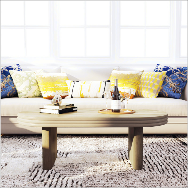Table basse ovale moderne Mid Century, Naturel