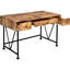 Bureau rustique antique couleur muscade et noir, 3 tiroirs de rangement pour bureau à domicile, bureau brun 3 pièces avec accents, espaces élégants