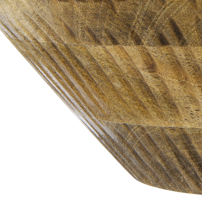 Bol décoratif rond en bois de manguier D12x4 "