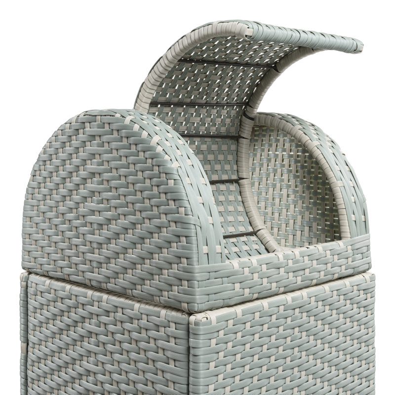Poubelle escamotable Darla, Bleu menthe / blanc, 31,39 Gal