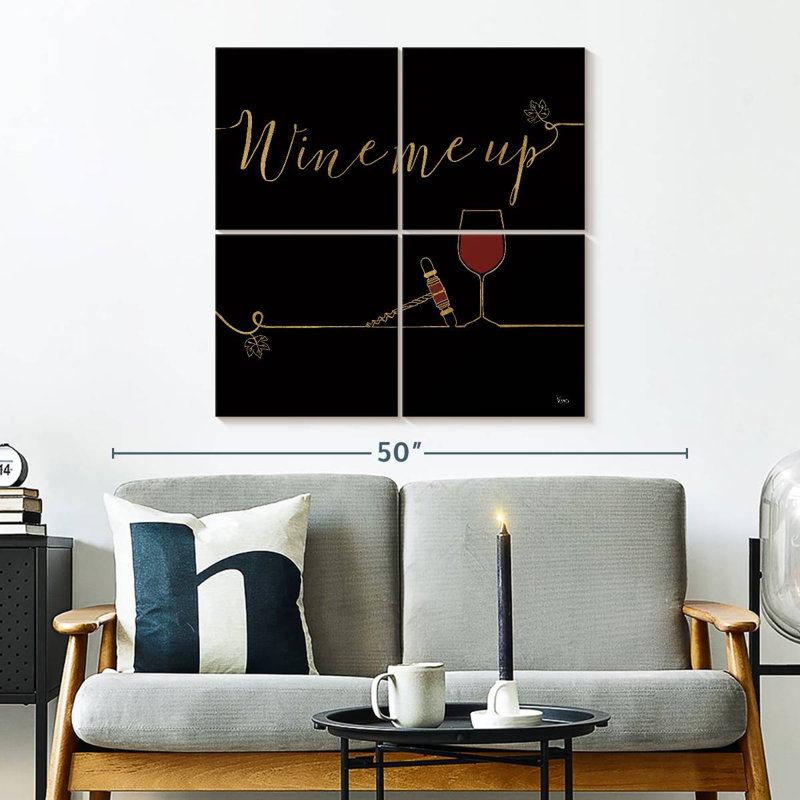 Tergel Underlined Wine II Black, 32" H x 32" W