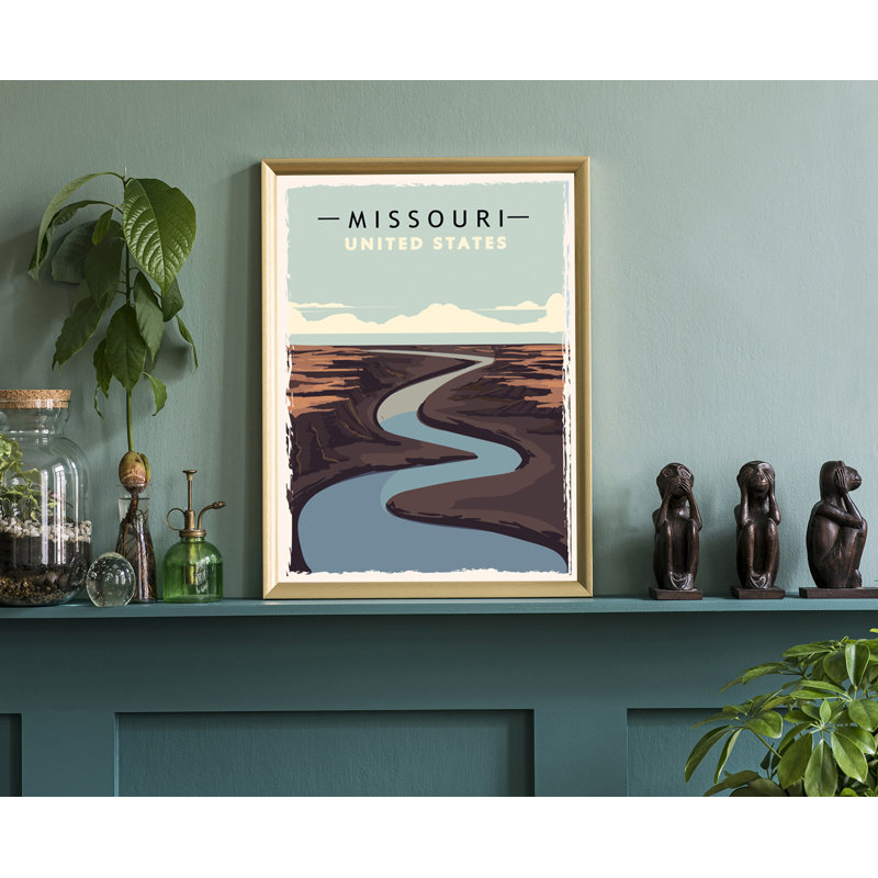 «Missouri Retro Style State Travel», affiche rétro non encadrée, art mural maison et bureau, H 30 po x l 20 po x P 0,35 po