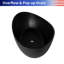 71 po. Baignoire de trempage autoportante à surface solide noir mat 71 po, baignoire ovale en résine de pierre avec bonde centrale
