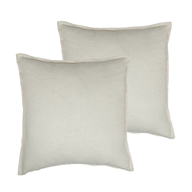 Lombard Reversible Decorative Linen Throw Pillow, Off-white