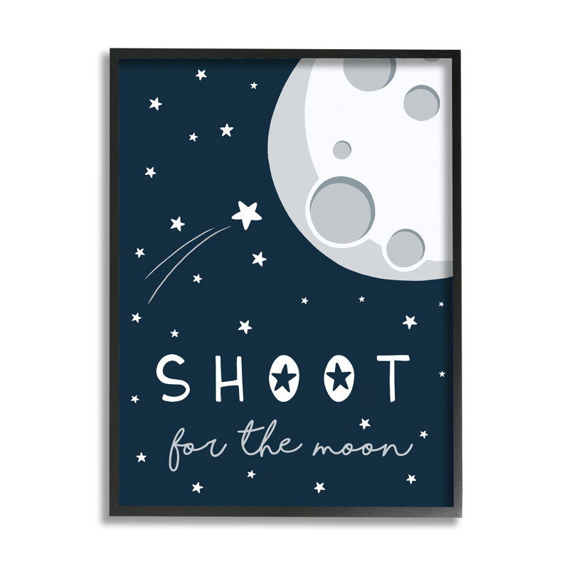 " Shoot For The Moon ", Midnight Black Framed Giclee, 30" H x 24" W
