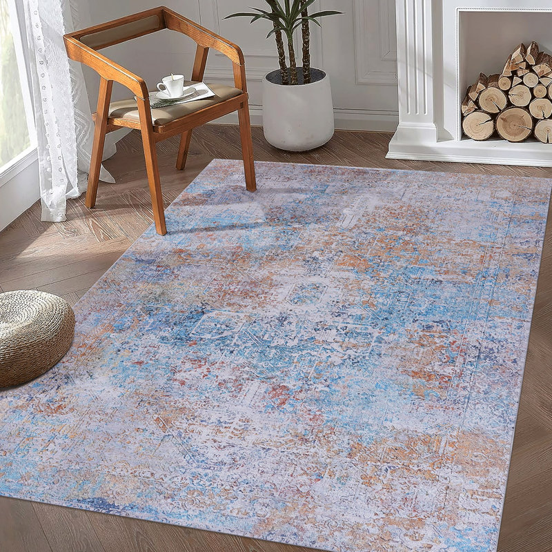 Tapis 8 x 10, antidérapant pliable pour la chambre à coucher, teinture à poils courts, tapis jaune / crème, lavable et pour animaux de compagnie