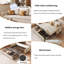 Canapé-lit beige moderne en coton avec coussins-107761304