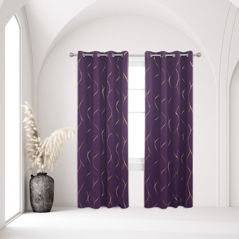 Boulus Room Darkening Curtain Panel Pair, Purple Grape, 42" W x 54" L