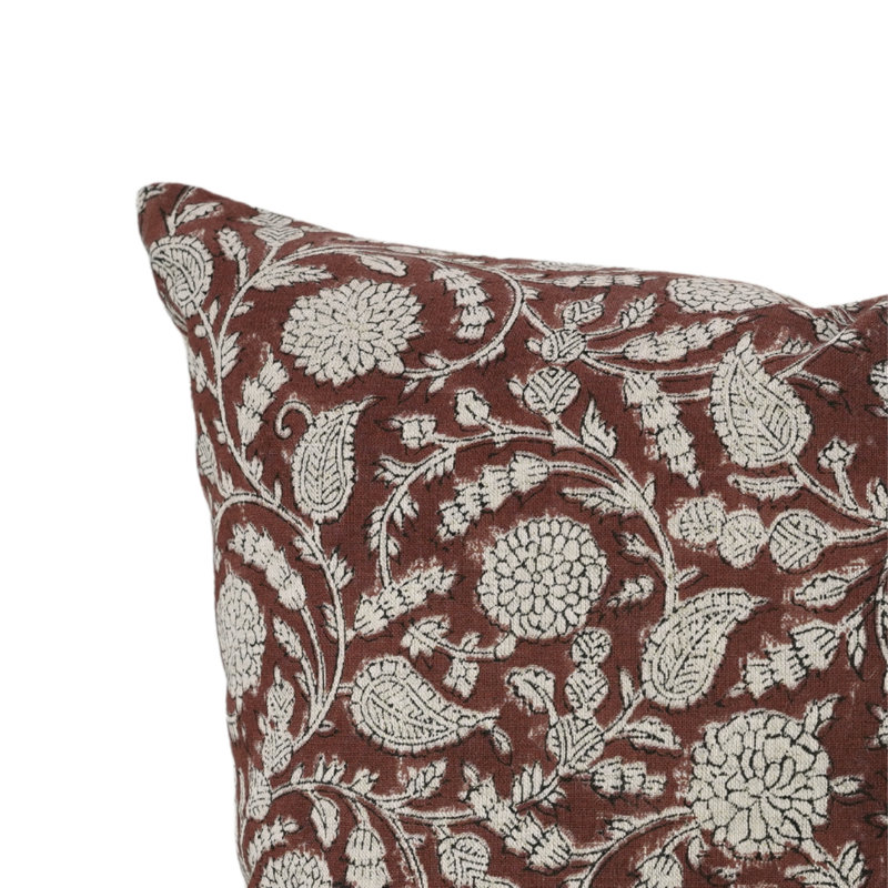 Housse de coussin en coton Floral, H 12 po x l 20 po, Rectangulaire