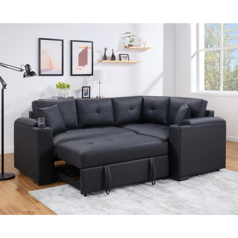 Canapé-lit modulaire en PVC avec chargeur USB