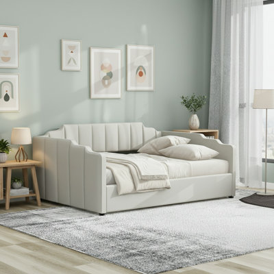 Linen Upholstered Daybed With Lift-Up Storage