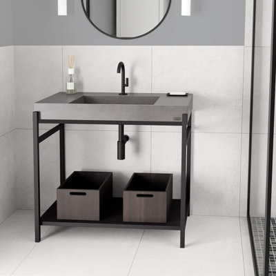 36'' Single Bathroom Vanity with Concrete Top