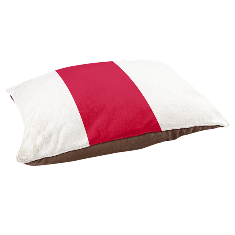 Coussin Atlanta, Blanc / rouge, Grand (l 40 po x P 30 po x H 6,5 po)