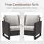 Ensemble de conversation d'extérieur en osier 7-9 personnes avec chaises pivotantes et table basse Ingvald-653687413