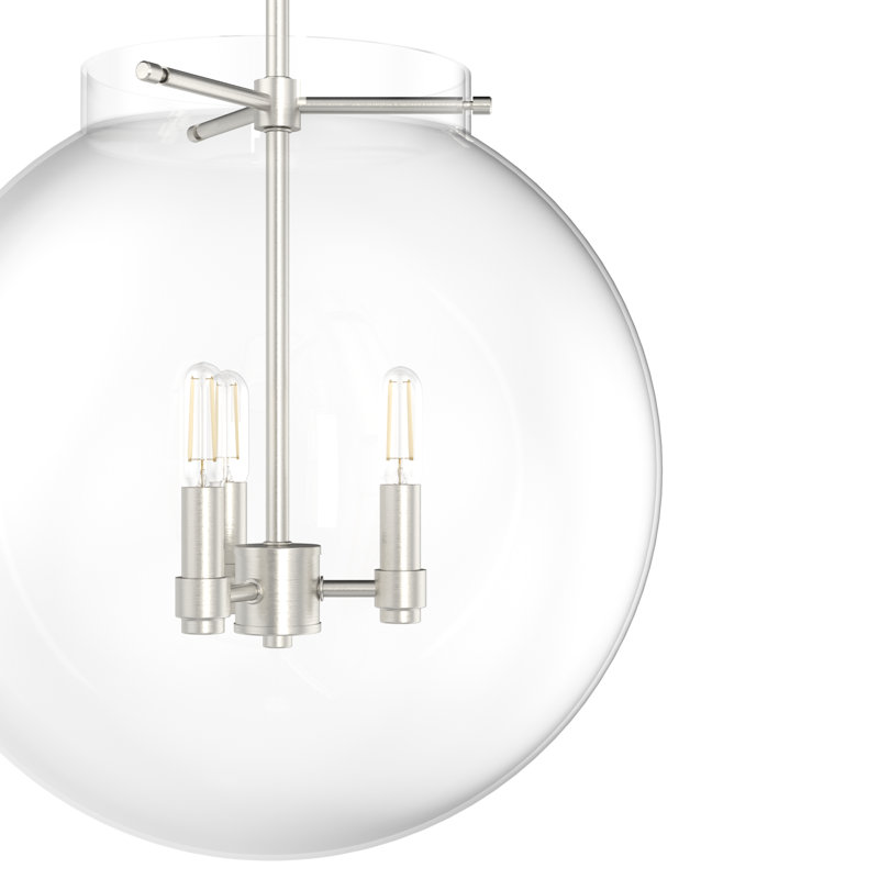 Sacha 3 - Light Single Globe Pendant, Brushed Nickel