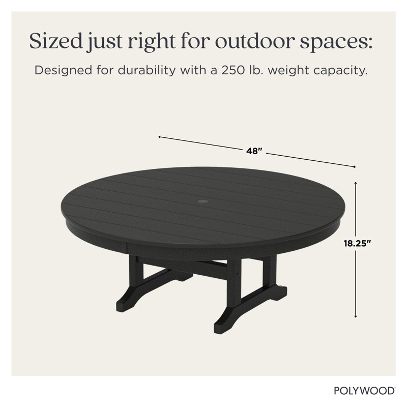 Table de conversation POLYWOOD, Teck, 48 po