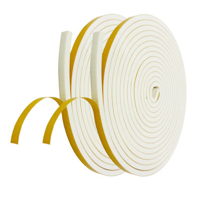 0.47" x 0.24" x 13.12' Black EVA & CR Foam Weather Stripping, 2 Rolls
