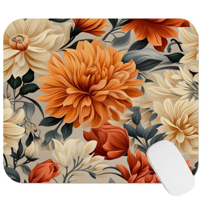 Holiday Fall Season Thanksgiving Flowers VIII Cottage Gaming Cute Office Laptop Desk Pad Gift Mat Square Rectangle Non-Slip Mousepad