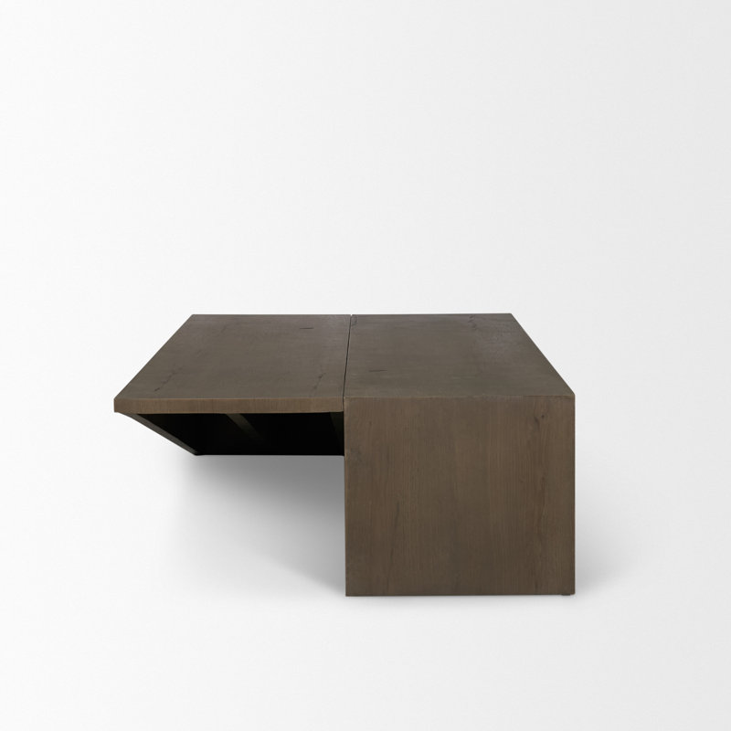 West Solid Wood Coffee Table, Dark Brown