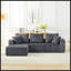 Canapé modulaire modulaire, canapé en velours côtelé moderne avec assise profonde, rembourré pour le salon, aucun assemblage requis-2133888059